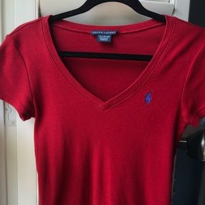 Red Polo V-Neck